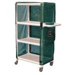 Royal Basket 48 Inch PVC Linen Cart 3-Shelf, Mesh Cover, Green